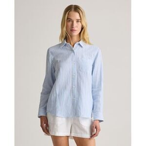 Quince Blue and White Striped Women's Top NWOT